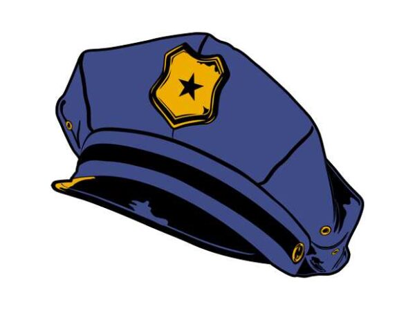 Police hat t shirt illustration