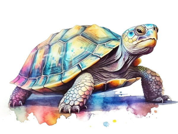 Pastel turtle watercolor illustration t shirt illustration