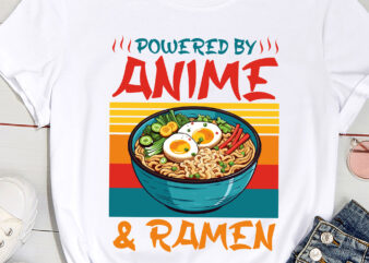 Powered By Anime _ Ramen Love Anime Noodles Mens Women Kids PC t shirt illustration