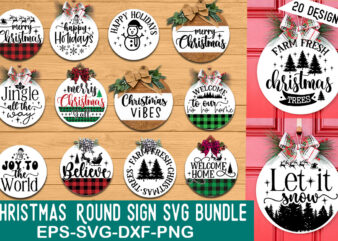 Christmas Round Sign SVG Bundle t shirt vector file