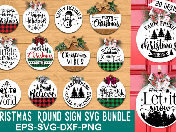 Christmas round sign svg bundle t shirt vector file