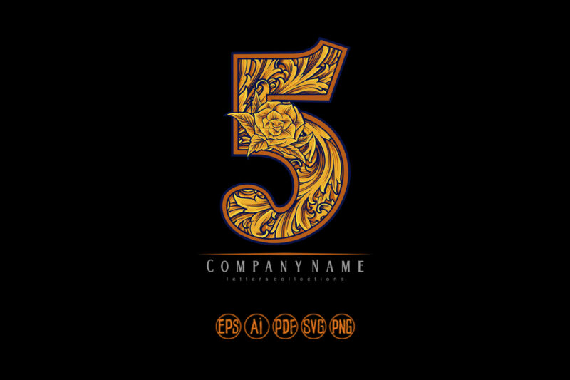 Refined regal luxe number 5 logo