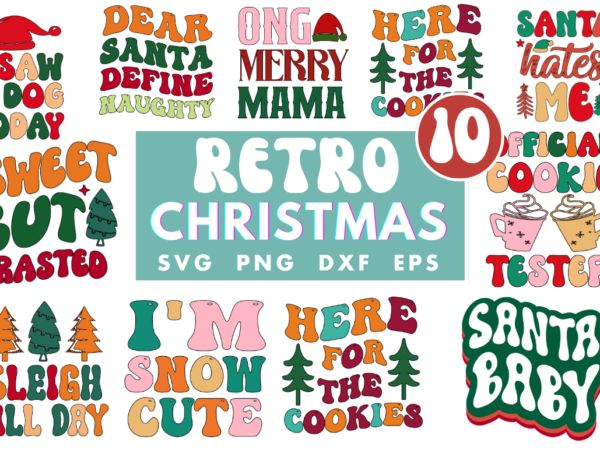 Retro christmas svg bundle, christmas t-shirt bundle