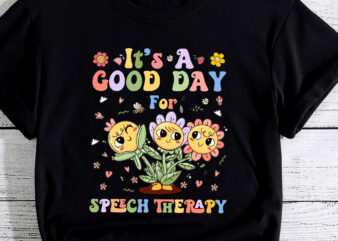 Retro Groovy It_s A Good Day For Speech Therapy Smile Face T-Shirt PC