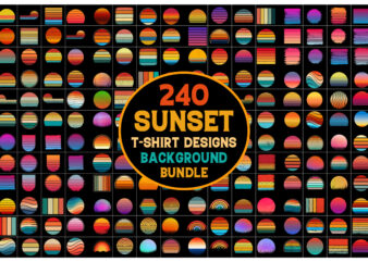 Retro Sunset Background Bundle t shirt design online
