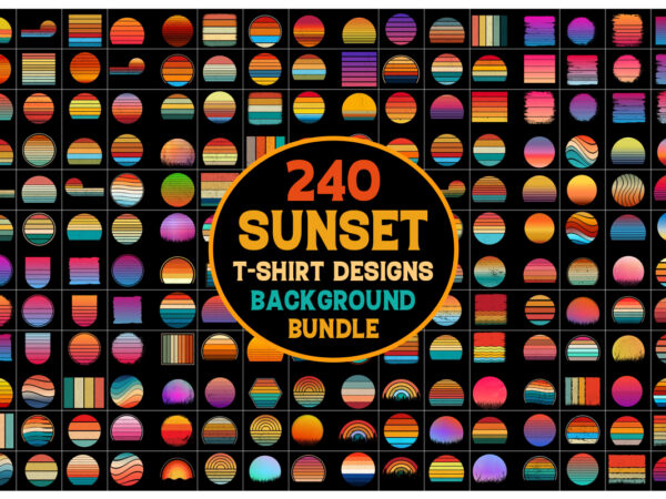 Retro sunset background bundle t shirt design online