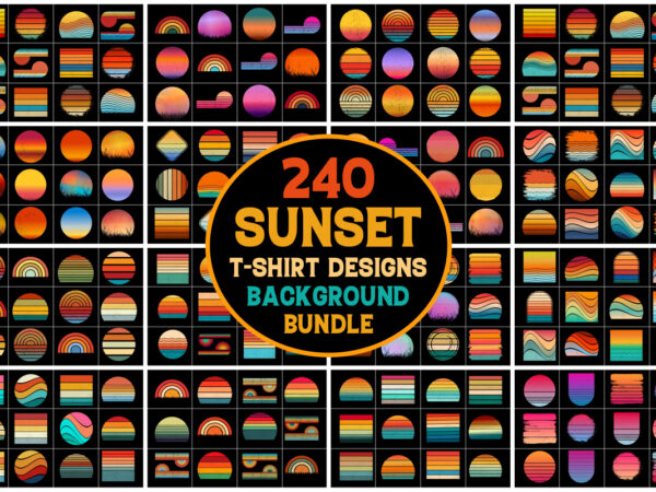 Retro vintage sunset background for t-shirt design