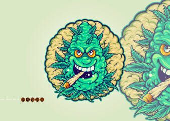 Smoking weed with cannabis bud monster