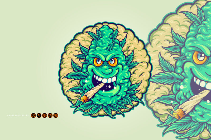 Smoking weed with cannabis bud monster