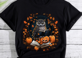 Snow Owl Reading Books Pumpkin Autumn Teachers Halloween PC