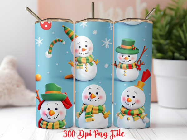 Snowman claus pattern tumbler sublimation wrap designs png