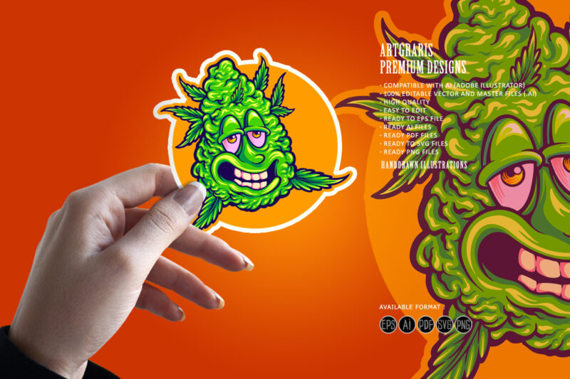 High humor funny monster weed bud