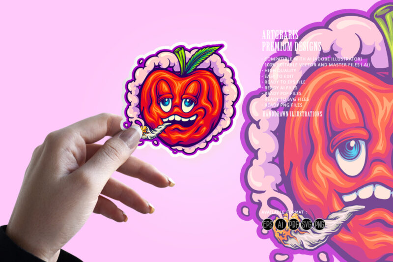 Smoke sweetness embracing cannabis with funny cherry