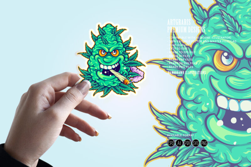 Goofy green monster weed bud smoking cannabis