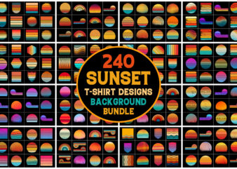 Sunset Colorful T-Shirt Background Bundle