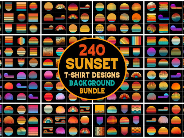 Sunset colorful t-shirt background bundle Sunset colorful t-shirt background bundle