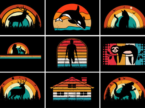 Sunset retro vintage t-shirt graphic