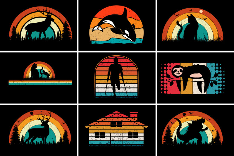 Sunset Retro Vintage T-Shirt Graphic