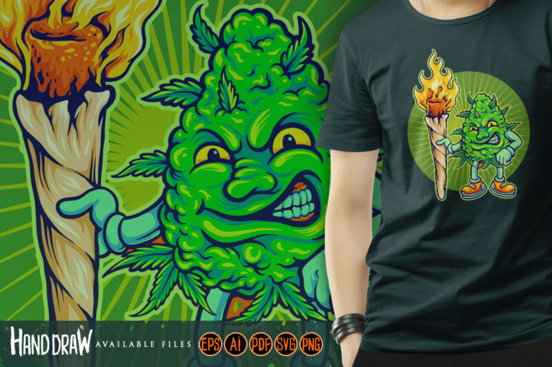 Delightful world funny monster cannabis buds