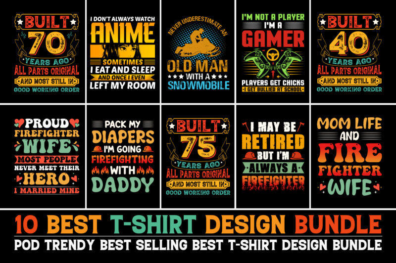 100 Best Selling T-Shirt Design Bundle