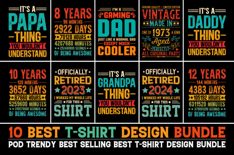 100 Best Selling T-Shirt Design Bundle