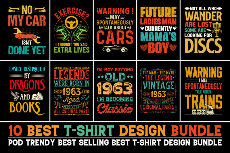 100 Best Selling T-Shirt Design Bundle