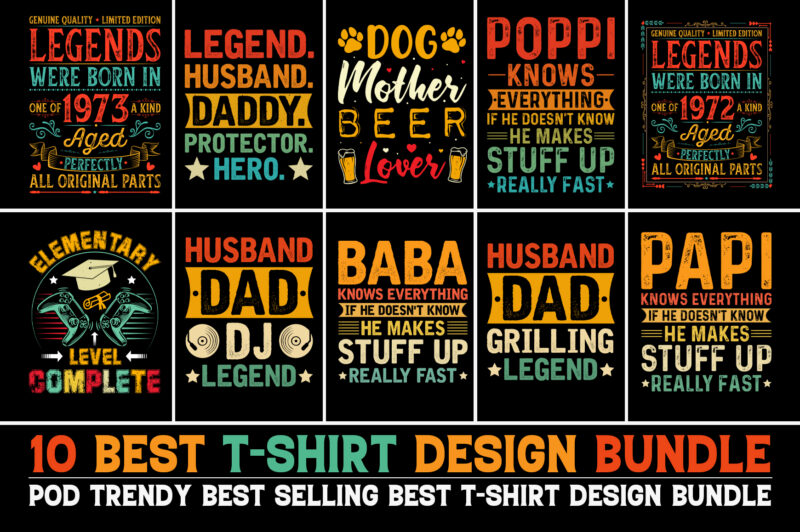 100 Best Selling T-Shirt Design Bundle