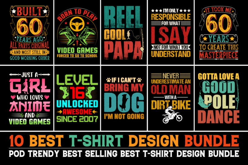 100 Best Selling T-Shirt Design Bundle