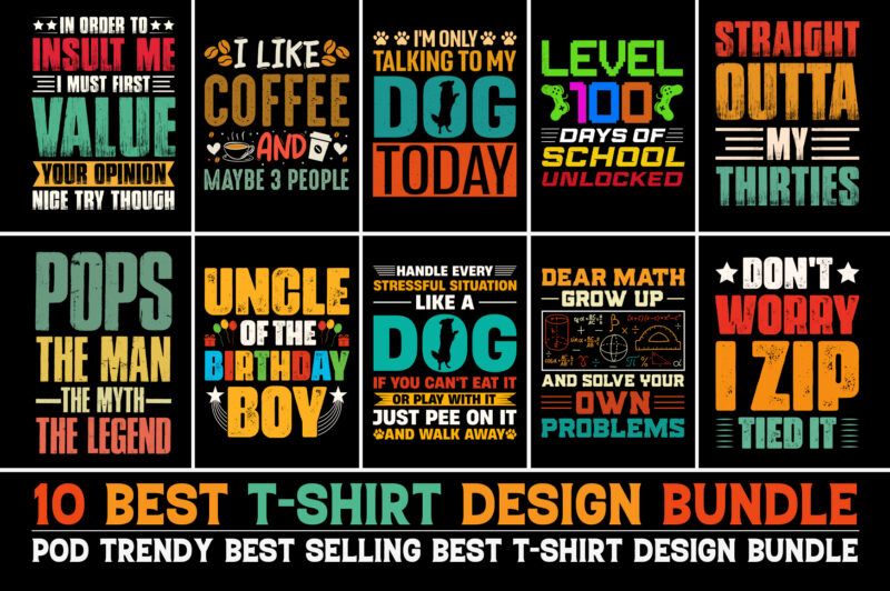 100 Best Selling T-Shirt Design Bundle