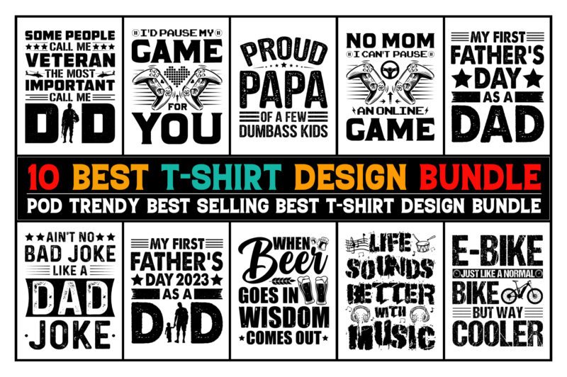 T-Shirt Design-T-Shirt Design Bundle PNG