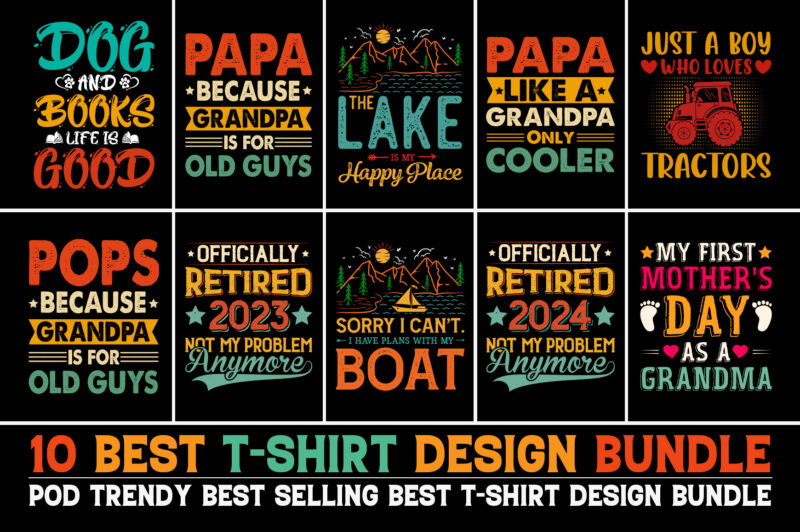 100 Best Selling T-Shirt Design Bundle