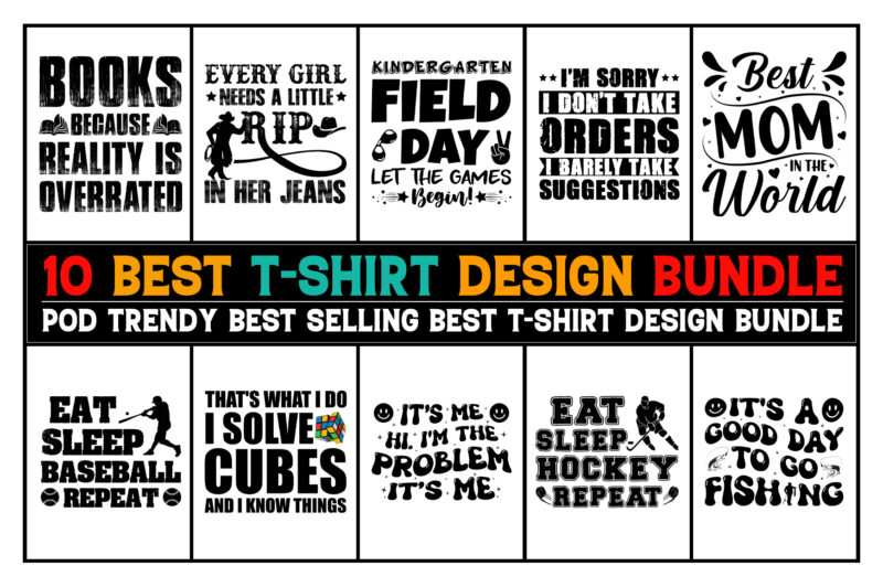 T-Shirt Design Bundle-Typography