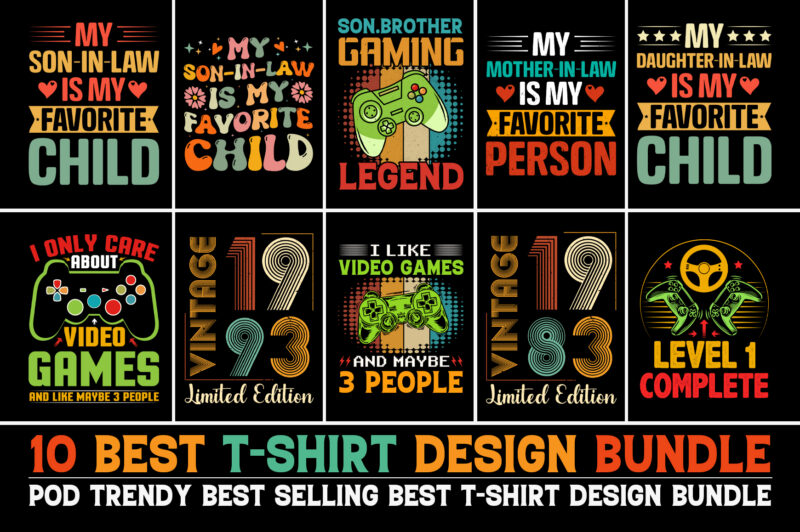 100 Best Selling T-Shirt Design Bundle