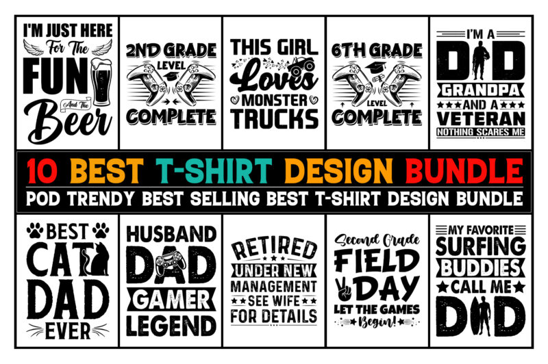 T-Shirt Design Bundle for POD