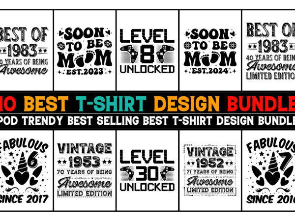 T-shirt design bundle for pod