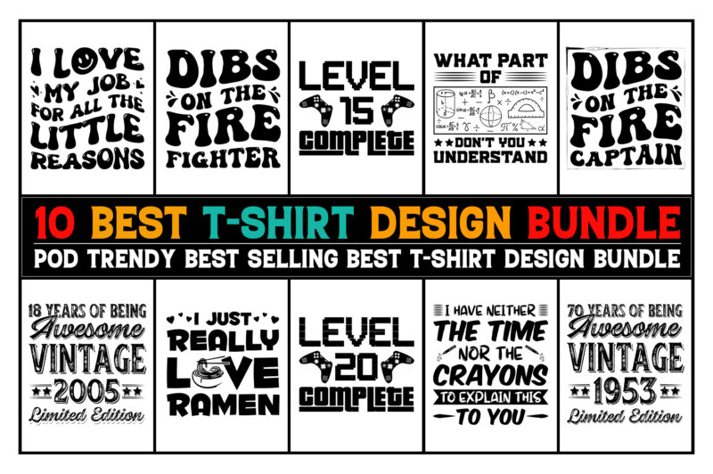 T-Shirt Design Bundle for POD