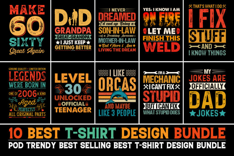 100 Best Selling T-Shirt Design Bundle