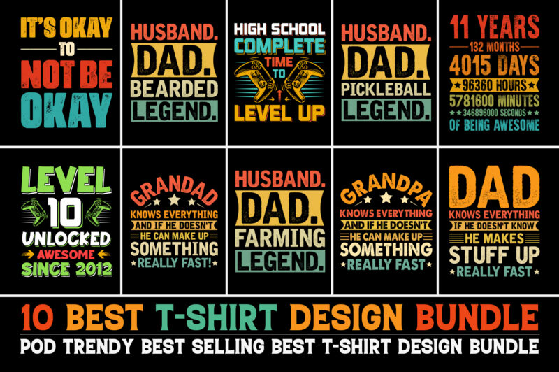 100 Best Selling T-Shirt Design Bundle