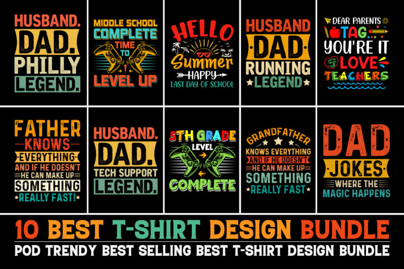 100 Best Selling T-Shirt Design Bundle