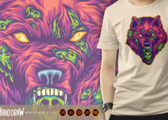 Terrifying angry werewolf zombie monsters t shirt designs for sale