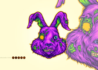 Terrifying scary bunny head zombie monster