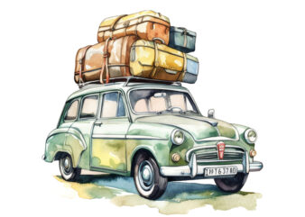 Travel Car Watercolor Clipart t shirt designs for sale