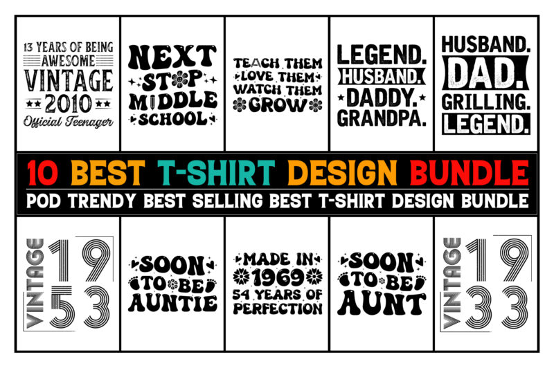 Typography T-Shirt Design Bundle