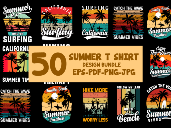 Summer t shirt design bundle