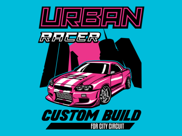 Urban racer t shirt vector graphic