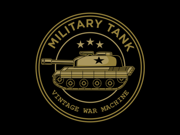 Vintage tank logo t shirt vector art