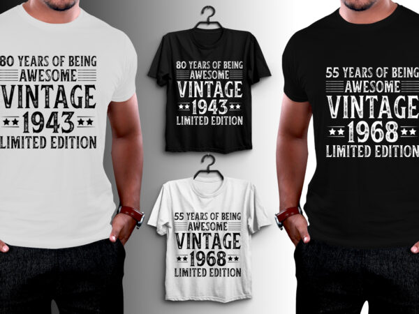 Vintage birthday t-shirt design
