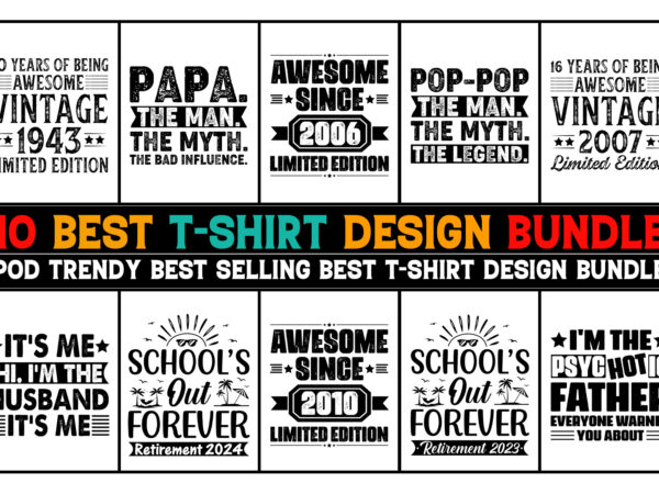 Vintage t-shirt design bundle