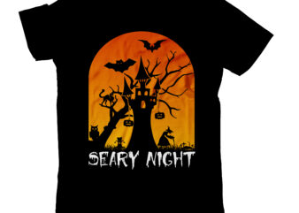 Seary Night T-shirt design,Halloween SVG Bundle,halloween, halloween songs, halloween 2023, halloween songs for kids, halloween theme song, halloween ends, halloween ambience, halloween night, halloween horror nights, halloween kills, halloween horror