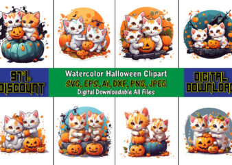 Watercolor Halloween Clipart, Cat svg t-shirt design, cat lover, i love cat,Cat Svg, Bundle Svg, Cat Bundle Svg, Silhouette Svg, Black Cats Svg, Black Design Svg,Silhouette Bundle Svg, Png Clipart